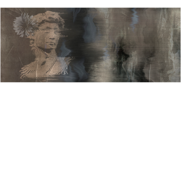 Yo2 XE1.01.1 Schmutz Mask - mural w antyczną rzeźbę i abstrakcyjne tło