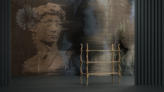 Yo2 XE1.01.2 Schmutz Mask - mural w antyczną rzeźbę i abstrakcyjne tło