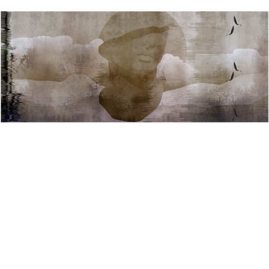 Yo2 XE1.03.1 Schmutz Mask - mural w antyczną rzeźbę i abstrakcyjne tło