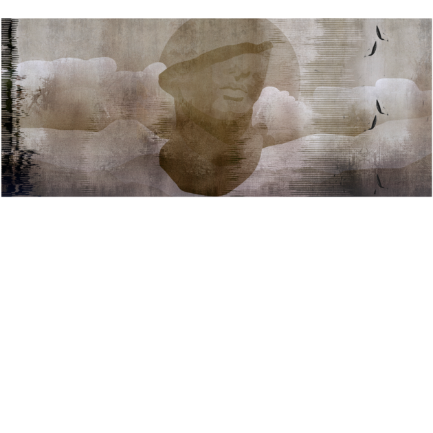 Yo2 XE1.03.1 Schmutz Mask - mural w antyczną rzeźbę i abstrakcyjne tło