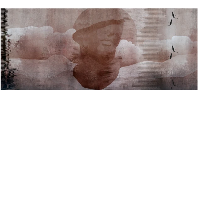 Yo2 XE1.03.2 Schmutz Mask - mural w antyczną rzeźbę i abstrakcyjne tło