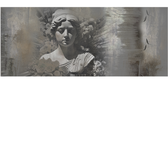 Yo2 XE1.07.1 Schmutz Mask - mural w antyczną rzeźbę i abstrakcyjne tło