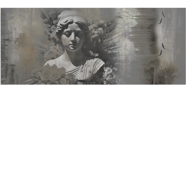 Yo2 XE1.07.1 Schmutz Mask - mural w antyczną rzeźbę i abstrakcyjne tło