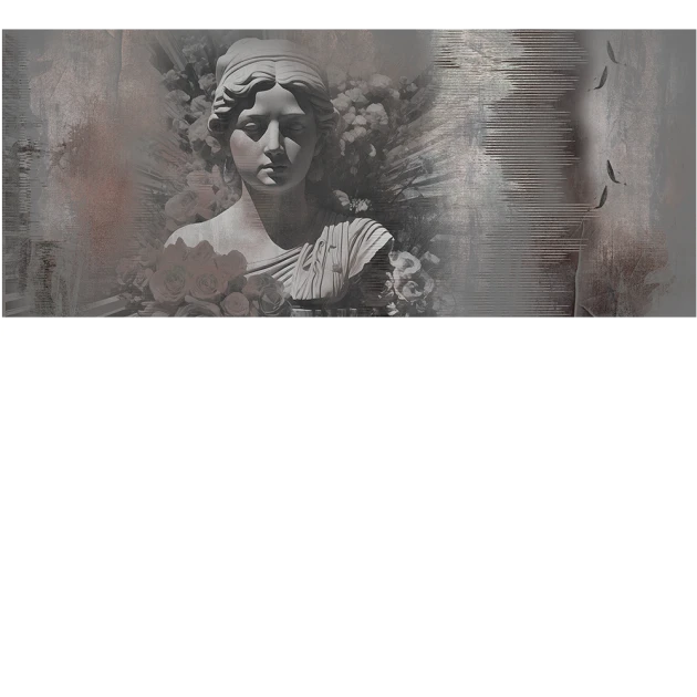Yo2 XE1.07.2 Schmutz Mask - mural w antyczną rzeźbę i abstrakcyjne tło