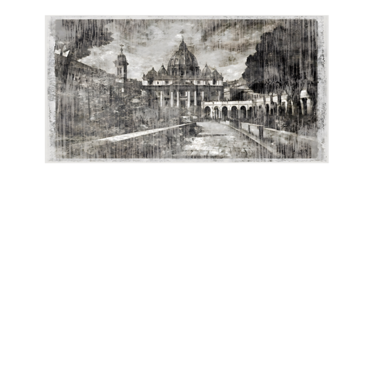 Yo2 GRC1.02 Gray Citified - mural w świątynie w stylu starych rycin