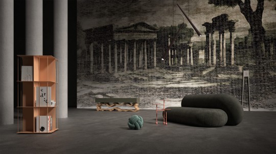 Yo2 GRC1.04 Gray Citified - mural w świątynie w stylu starych rycin