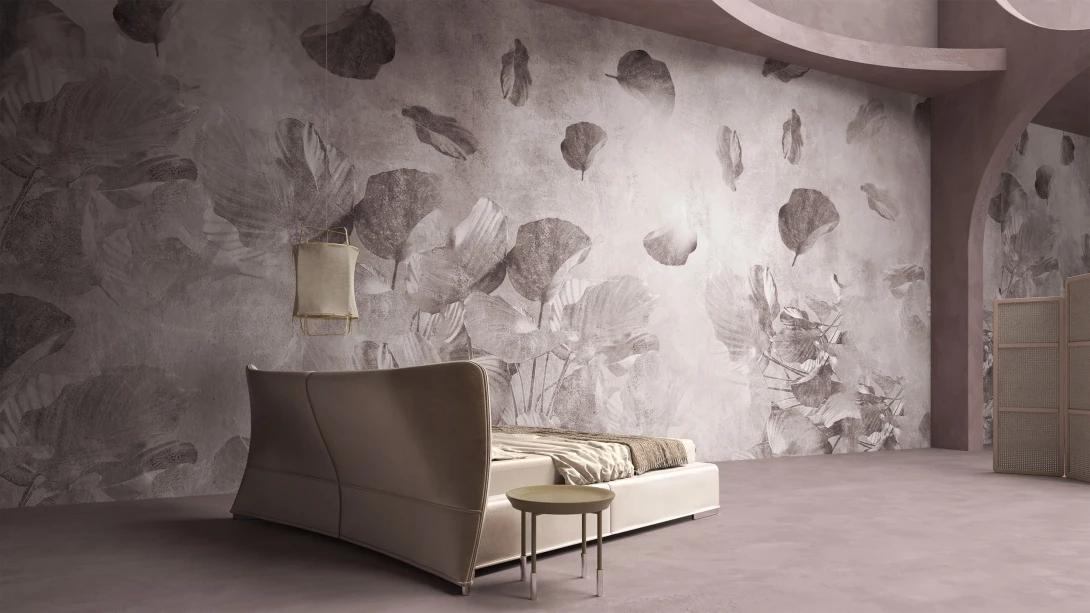 Yo2 EXF1.01.2 Extrinsic Florets - mural w rośliny na mglistym tle