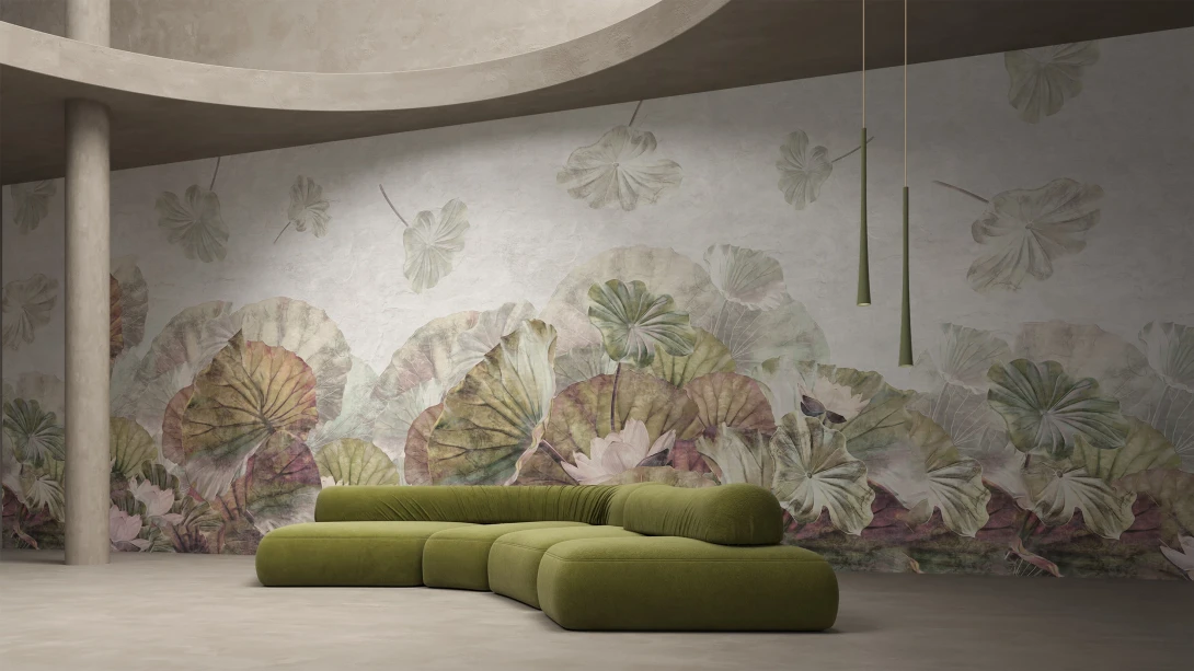 Yo2 EXF1.02.2 Extrinsic Florets - mural w rośliny na mglistym tle