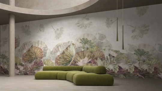 Yo2 EXF1.02.2 Extrinsic Florets - mural w rośliny na mglistym tle