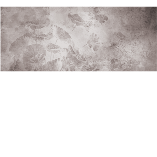 Yo2 EXF1.03.1 Extrinsic Florets - mural w liście na mglistym tle