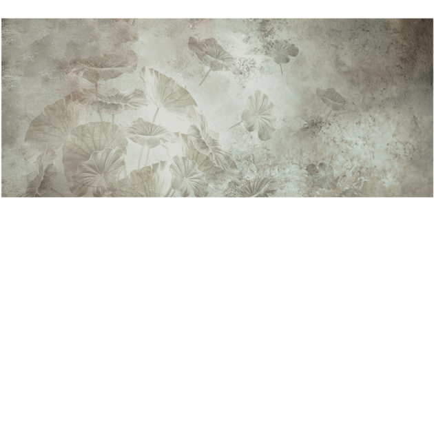 Yo2 EXF1.03.2 Extrinsic Florets - mural w liście na mglistym tle