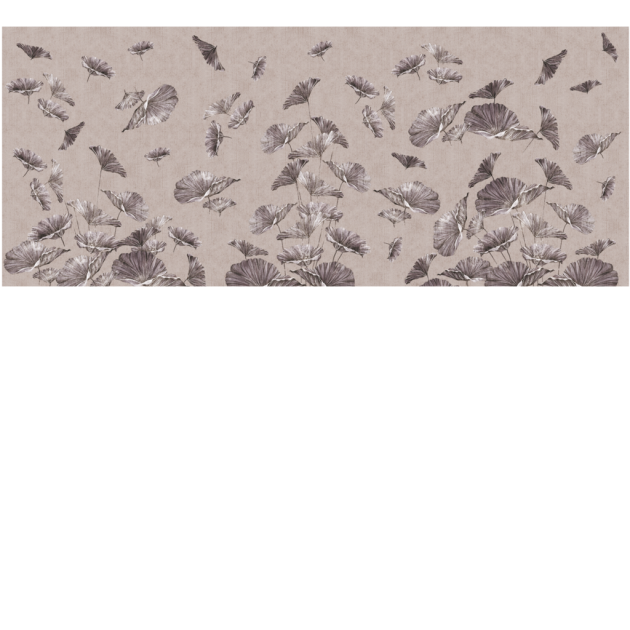 Yo2 EXF1.04.2 Extrinsic Florets - mural w liście na betonowym tle