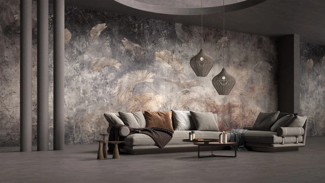 Yo2 EXF1.05.1 Extrinsic Florets - mural w rośliny na mglistym tle