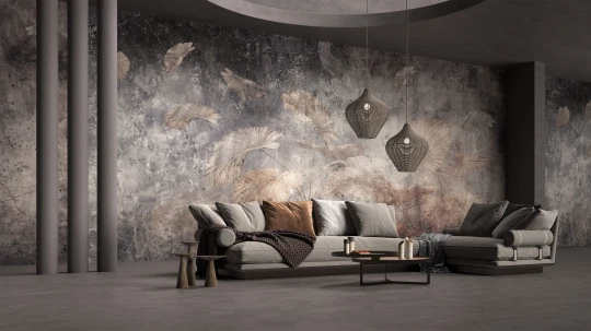 Yo2 EXF1.05.1 Extrinsic Florets - mural w rośliny na mglistym tle