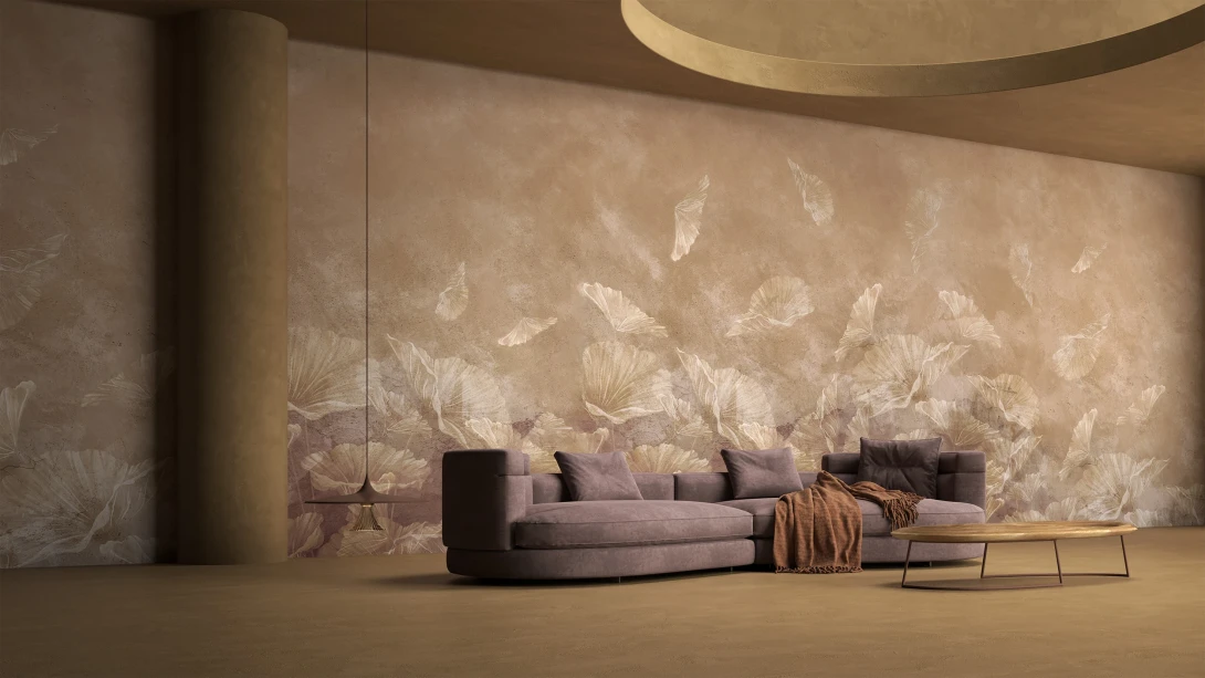 Yo2 EXF1.06.1 Extrinsic Florets - mural w rośliny na mglistym tle