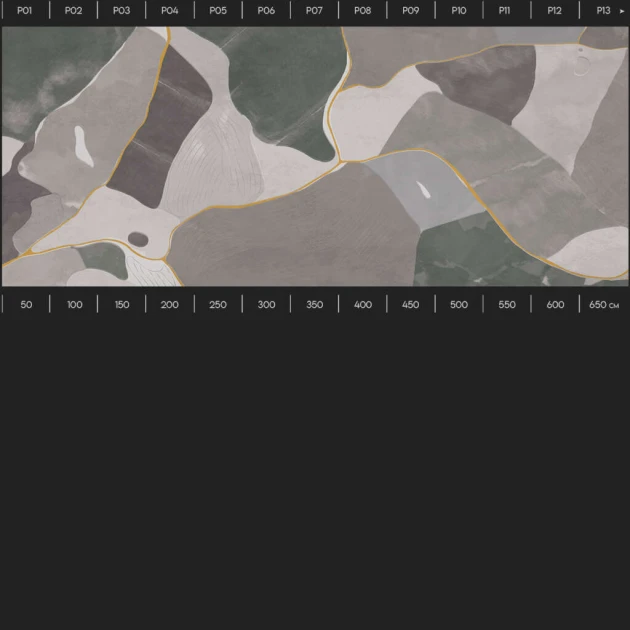 Yo2 BV1.01.1 Twist Loops - mural w organiczne kształty inspirowane widokiem ziemi z lotu ptaka