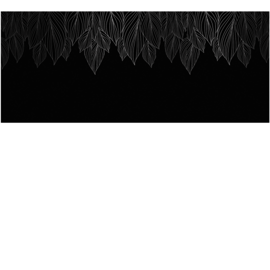 Yo2 EML1.03 IS/TS/SL Embellish Limits - mural w srebrne liście na czarnym tle