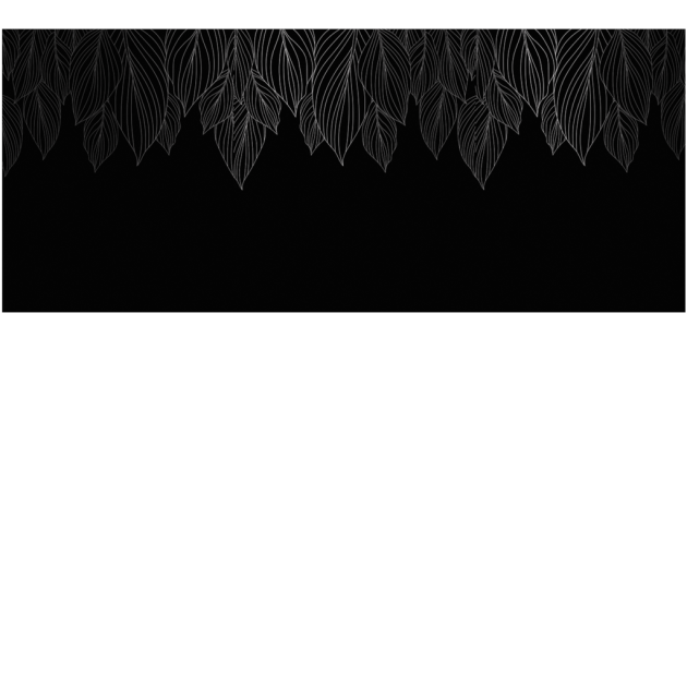 Yo2 EML1.03 IS/TS/SL Embellish Limits - mural w srebrne liście na czarnym tle