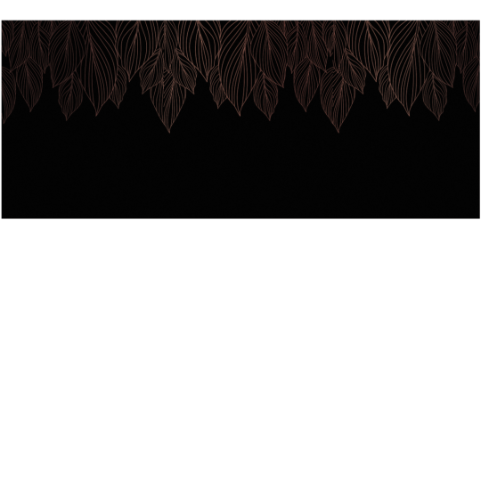 Yo2 EML1.03 MB Embellish Limits - mural w złote liście na czarnym tle