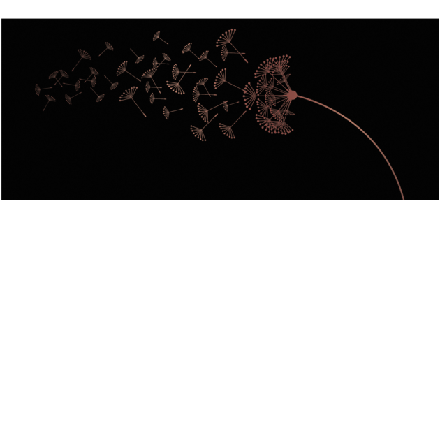 Yo2 EML1.04 MB Embellish Limits - mural w złote dmuchawce na czarnym tle