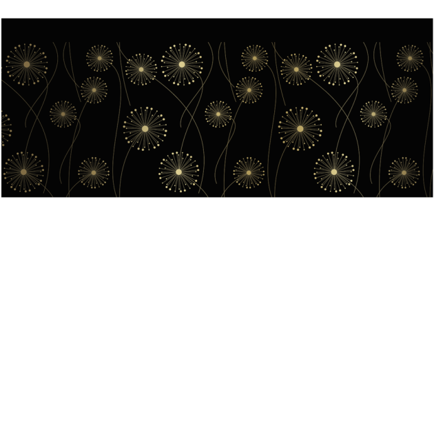 Yo2 EML1.05 SG/EG/SS Embellish Limits - mural w złote dmuchawce na czarnym tle