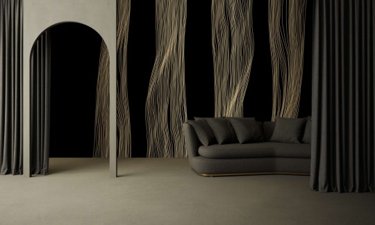 Yo2 LI1.01 IS/TS/SL Embellish Limits - mural w srebrne linie na czarnym tle