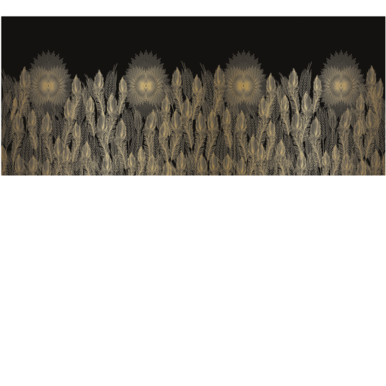 Yo2 SU1.01 SG/EG/SS Embellish Limits - mural w złote rośliny na czarnym tle