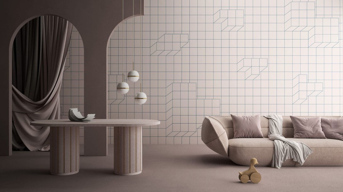 Yo2 AN1.02.2 Congruous Graphics - mural w geometryczny i trójwymiarowy wzór