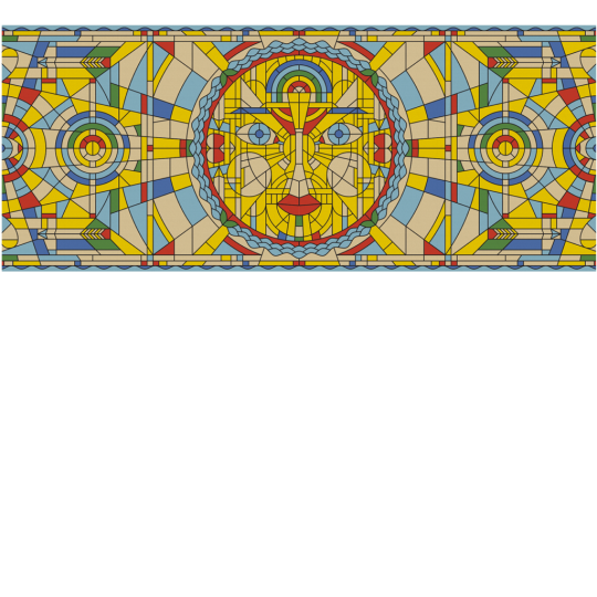 Yo2 VE1.04.1 Distinct Sinless - mural w geometryczny wzór imitujący witraże