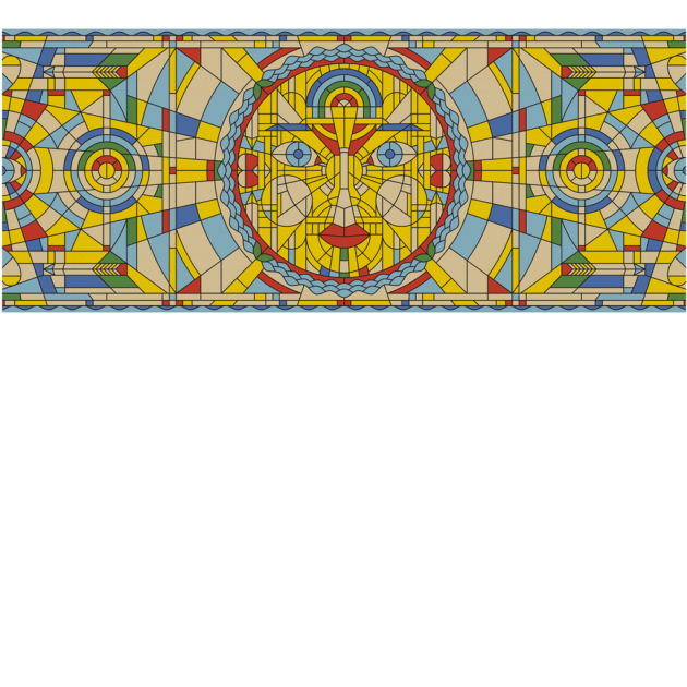 Yo2 VE1.04.1 Distinct Sinless - mural w geometryczny wzór imitujący witraże