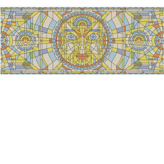 Yo2 VE1.04.2 Distinct Sinless - mural w geometryczny wzór imitujący witraże