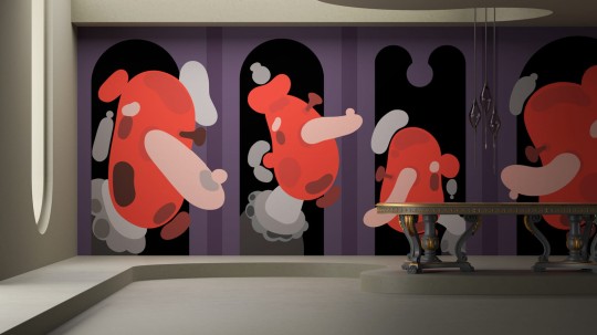 Yo2 MO1.03.3 Jocose Spotive - mural w abstrakcyjny wzór balonowych postaci