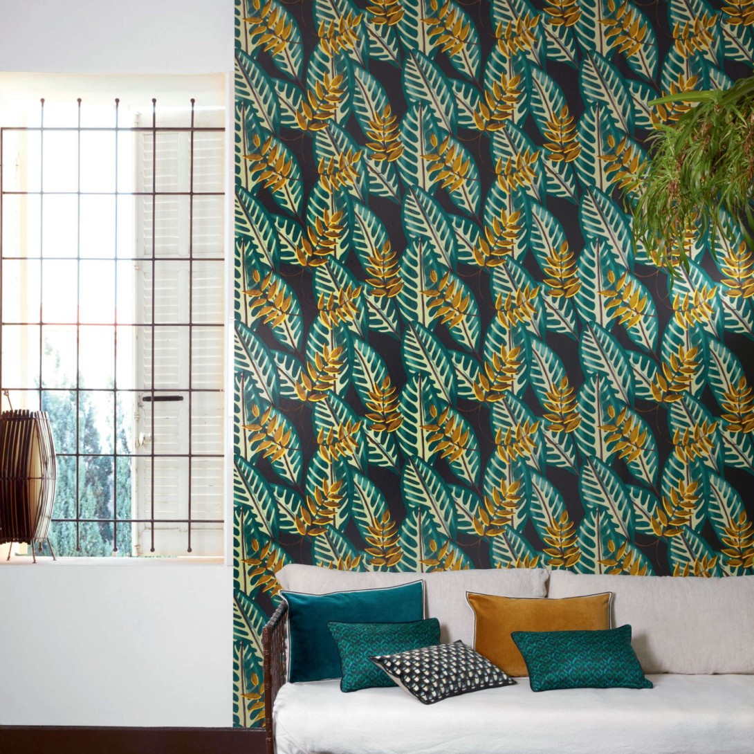 Elitis TP 302 05 Flower Power Alocasia - tapeta w retro liście