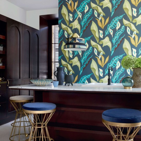 Elitis TP 305 04 Flower Power Fleur de lune - tapeta w retro rośliny