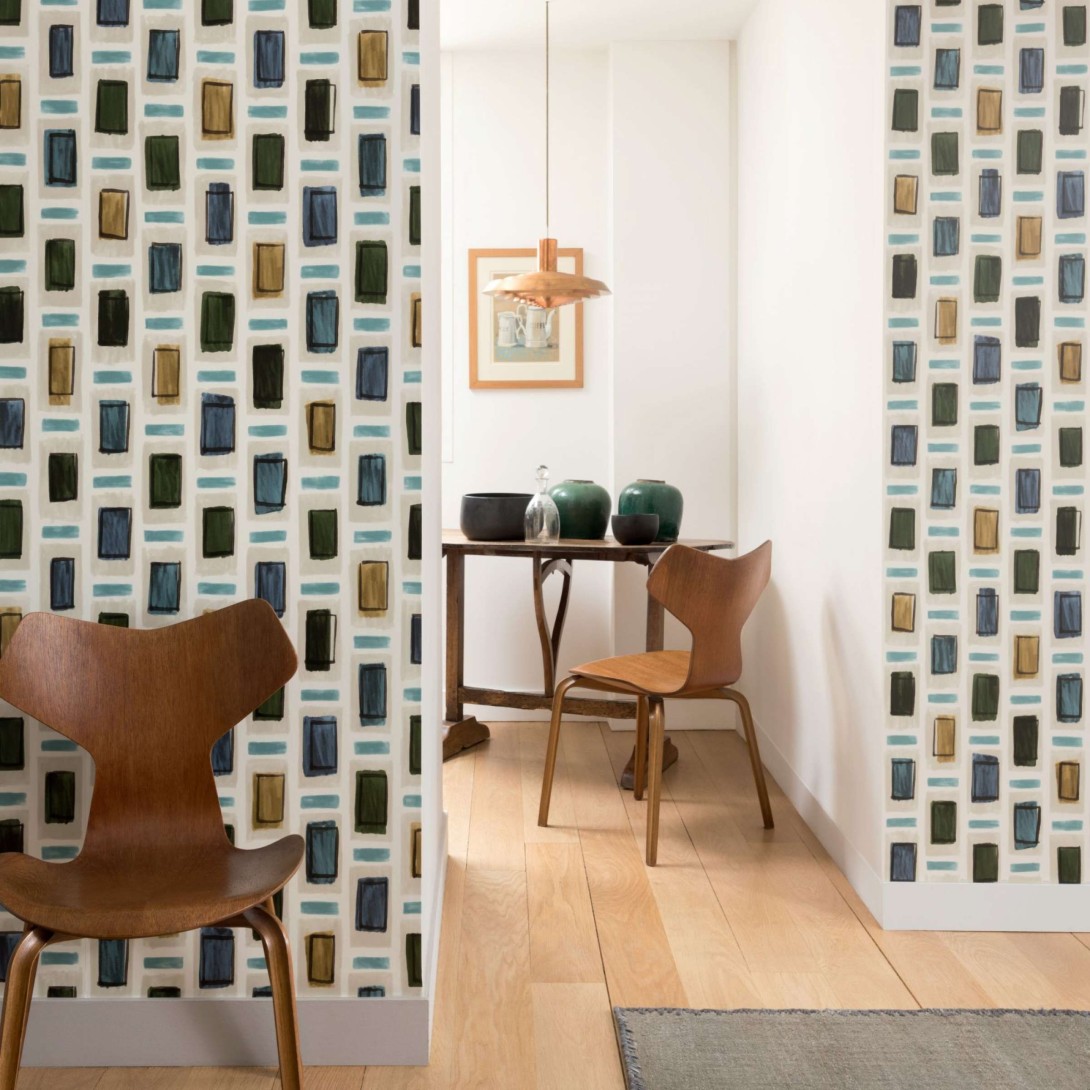 Elitis TP 313 01 Initiation Ornements - tapeta w geometryczny wzór w artystycznym wydaniu