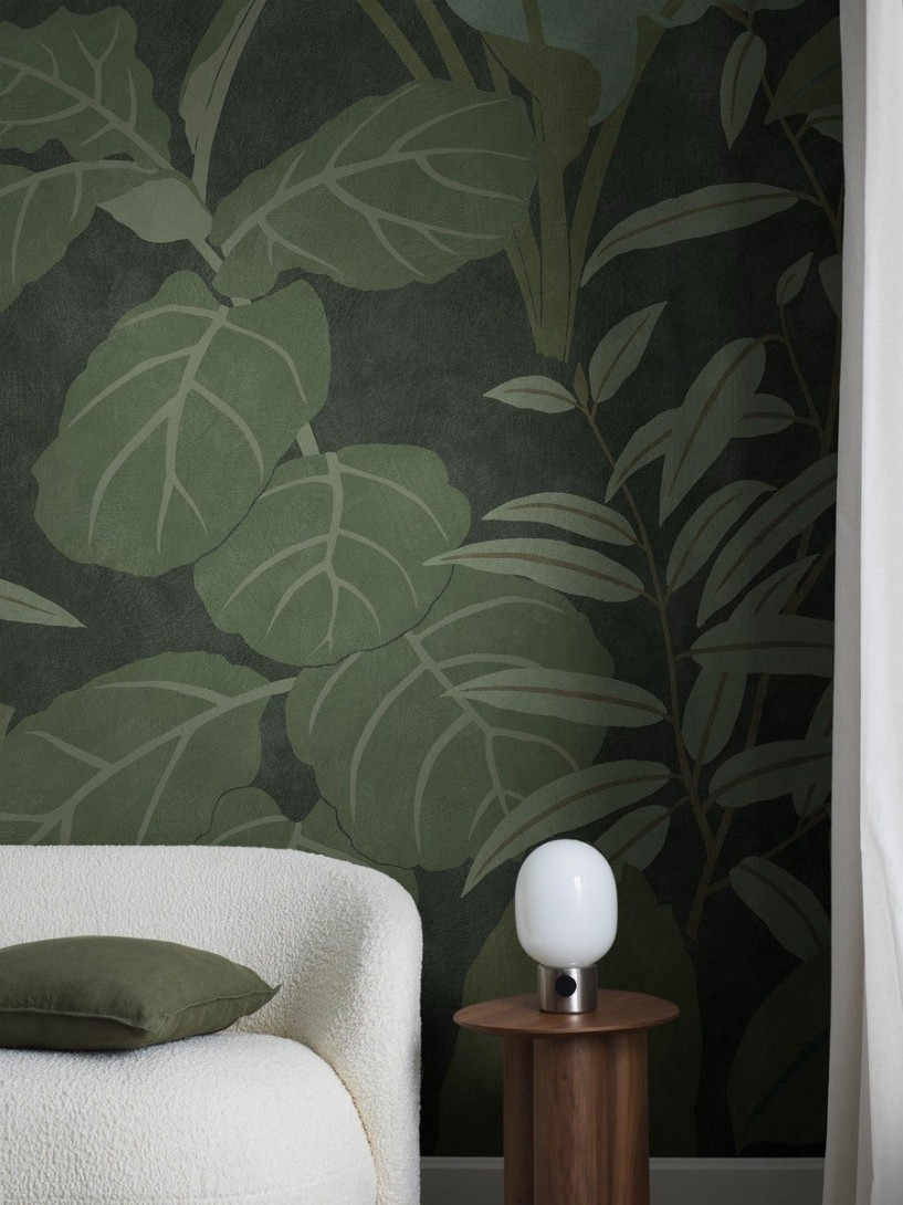 Boras Tapeter 9627W Studio Grand Leaves Green - mural w liście figowca