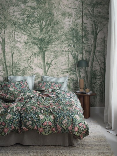 Boras Tapeter 9632W Studio Sketch of Trees Green - mural rysunek lasu