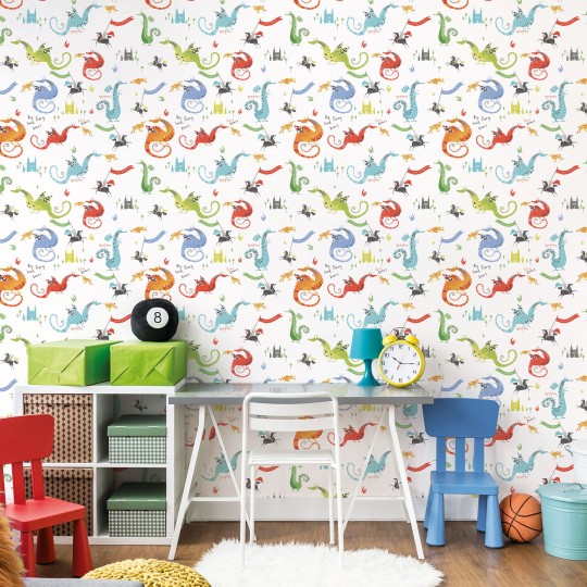 Galerie G78368 Tiny Tots 2 - tapeta dla dzieci w smoki i rycerzy