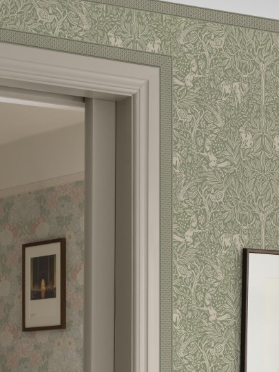 Boras Tapeter 7062 Borders Kalles Bard Green - border geometryczny