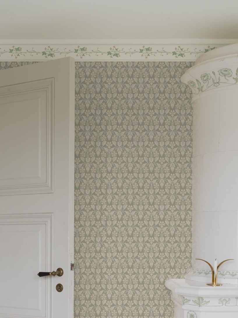Boras Tapeter 7066 Borders Majas Bard White - border roślinny