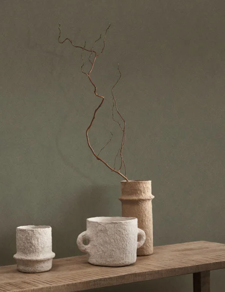 Casadeco 201002525 Nest Caramel - tapeta imitująca ścianę wapienną