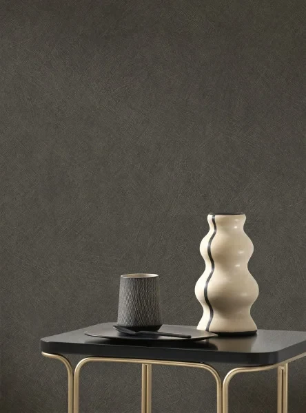 Casadeco 201009717 Nest Anthracite - tapeta imitująca ścianę wapienną