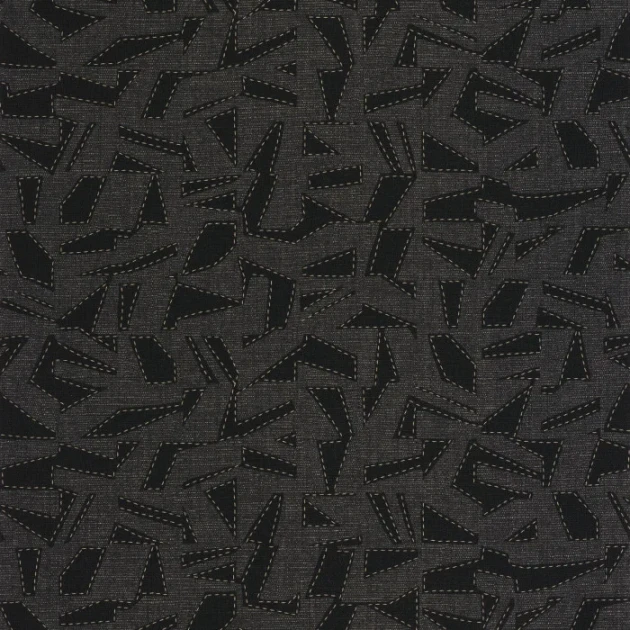 Casadeco 201159999 Matera Sanara Noir Fusain - tapeta geometryczna w etnicznym wydaniu