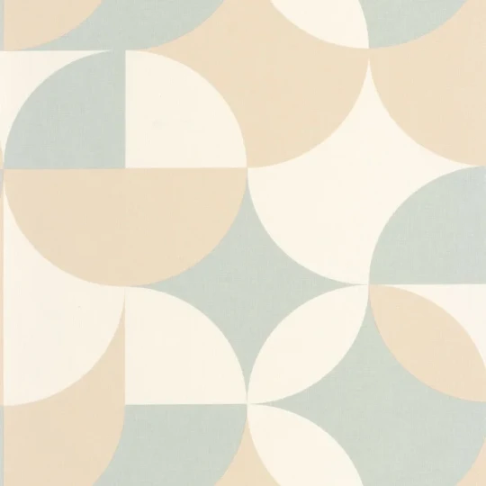 Caselio 106441060 Twist Charly Beige bleu - tapeta w geometryczny wzór w stylu retro