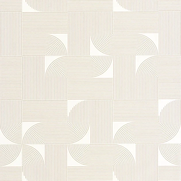 Caselio 106570014 Light Softness Blanc or - tapeta w geometryczny wzór z metalicznymi akcentami