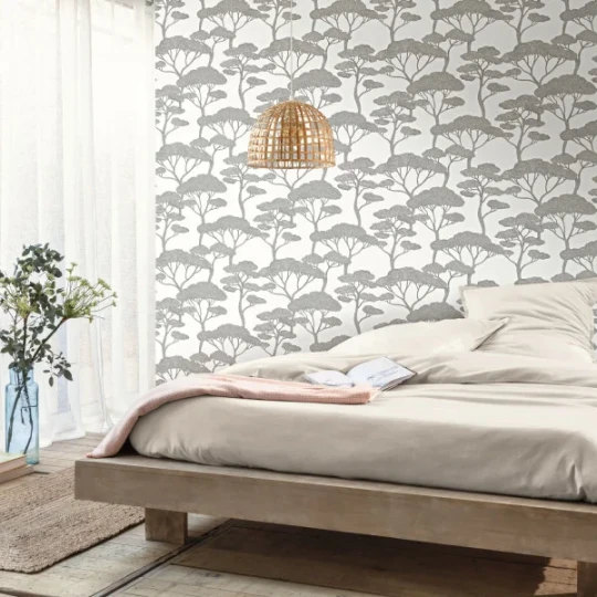 Caselio 106629000 Light Sweet Noir blanc - tapeta w sosny pinie