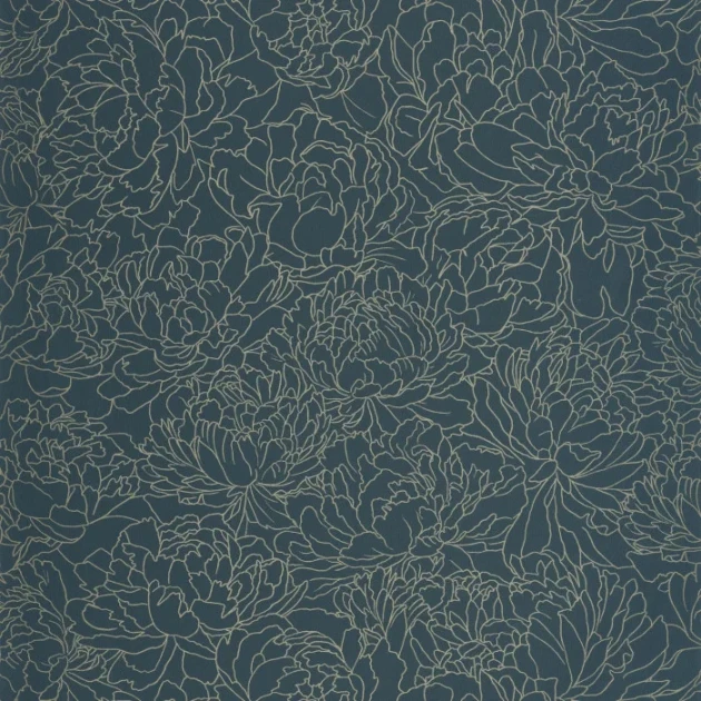 Caselio 106616026 Light Glow Bleu or - tapeta w roślinny motyw