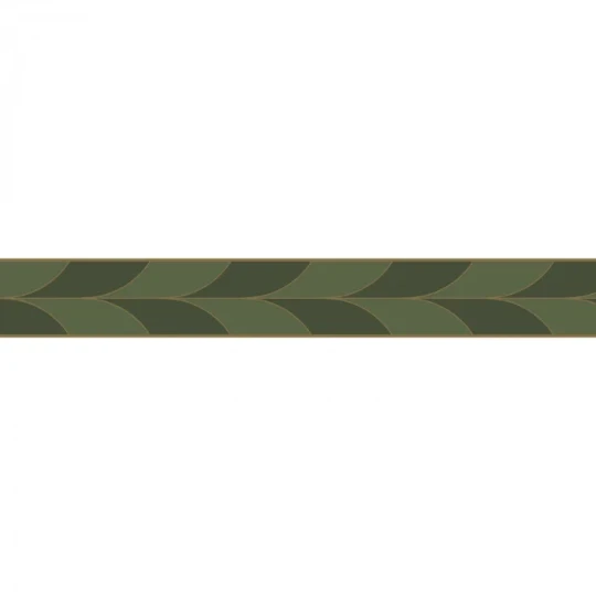 Casadeco 201107430 Annees Folles La Festive Vert Taiga - border geometryczny