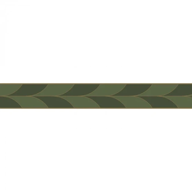 Casadeco 201107430 Annees Folles La Festive Vert Taiga - border geometryczny