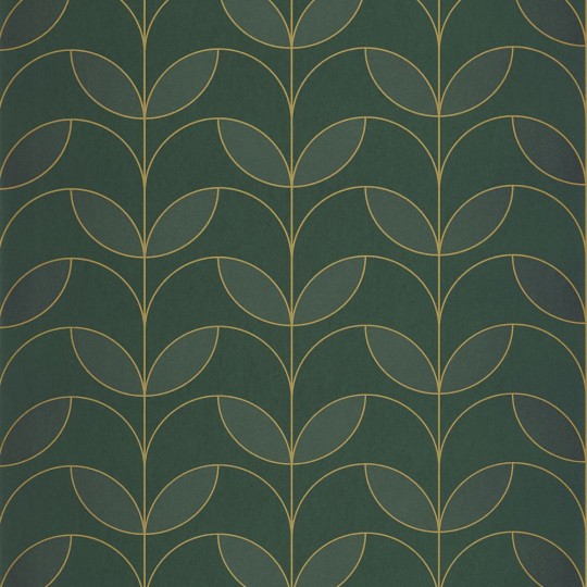 Casadeco 201027682 Annees Folles Mistinguett Vert Empire - tapeta geometryczna w stylu art deco